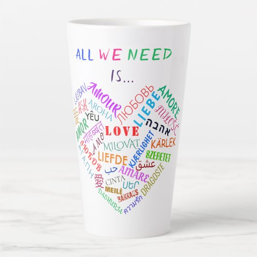 Love Text Latte Mug (Devant)
