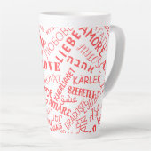 Love Text Latte Mug Multi Language Word (Angle droit)