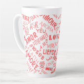Love Text Latte Mug Multi Language Word (Angle gauche)