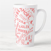 Love Text Latte Mug Multi Language Word (Droite)