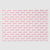 Love Text Pattern roze Valentijnsdag Tissuepapier (Voorkant)