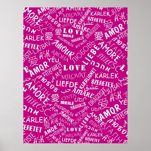 Love Text Posters - Aangepaste kleur (Voorkant)