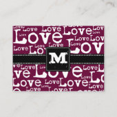 Love Text Routebeschrijving Plaats Kaarten in Plum (Achterkant)