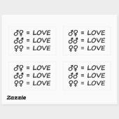 Love Text sticker - Rechthoek (Vel)