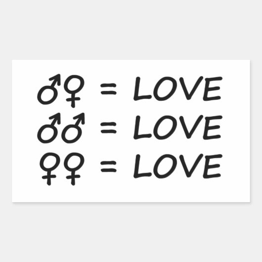 Love Text sticker - Rechthoek (Voorkant)