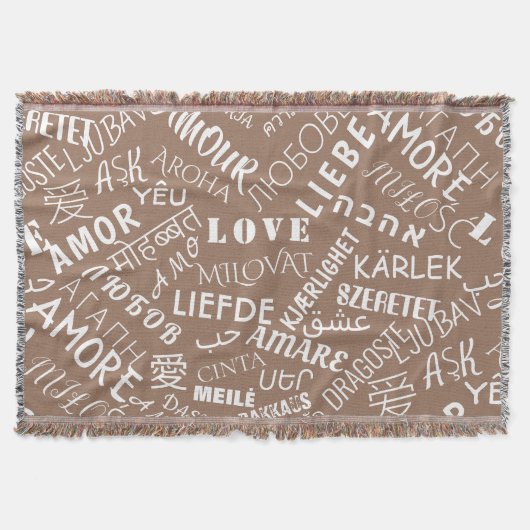 Love Text Throw Blanket Multi Language Word Deken (Voorkant)