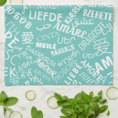 Love Texte Cuisine Serviette Multi Langue (Plié)