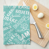Love Texte Cuisine Serviette Multi Langue (Quart Plié)