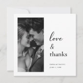 Love & Thanks | Classic Wedding Photo Square Bedankkaart (Voorkant)