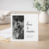 Love & Thanks | Classic Wedding Photo Square Bedankkaart