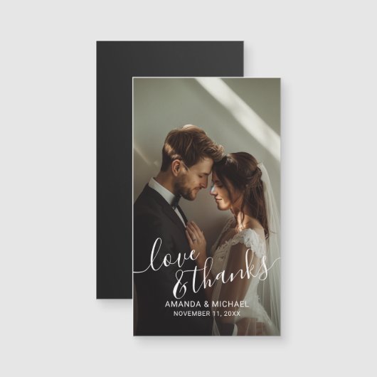 'Love & Thanks' Custom Photo Wedding Favor (Voorkant / Achterkant)