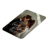 'Love & Thanks' Custom Photo Wedding Favor Magneet (Linkerzijde)