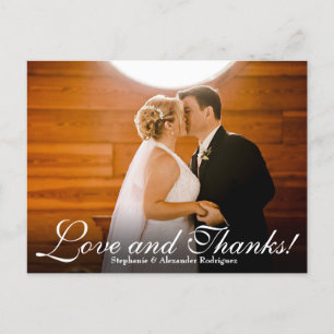 Love Thanks Effet Mariage Photo Carte de remerciem