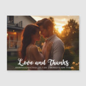 Love & Thanks Elegant Wedding Photo Magnet Card (Devant)