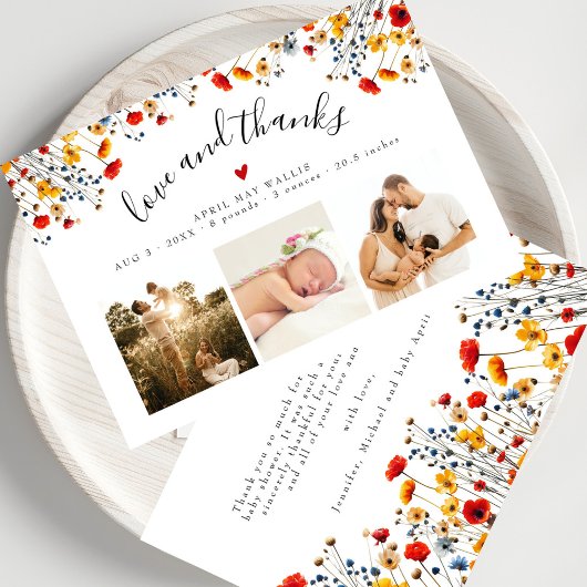 Love&Thanks Fleur sauvage 3 Photo Baby Merci