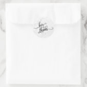 Love & Thanks Script Over Witte Marmer Ronde Sticker (Tas)