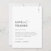 Love & Thanks Simple Mariage Merci Place Card (Devant)