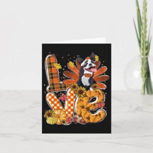Love Thanksgiving Schattige Boston Terrier Turkije Kaart