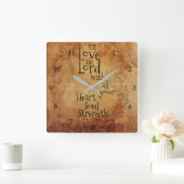 "Love the Lord" Scripture Matthew 22,  Vierkante Klok (Huis)