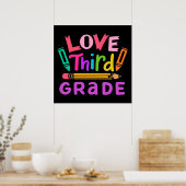 Love Third Grade | Cute Gift | Voor de school Poster (Keuken)