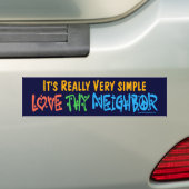 Love Thour Bour - Heart, Peace Sign Bumpersticker (Op auto)
