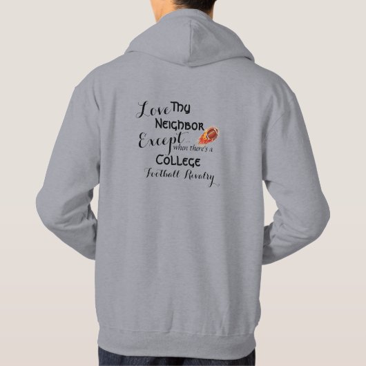 Love Thy Neighbor Mannen T-shirt met capuchon (Achterkant)