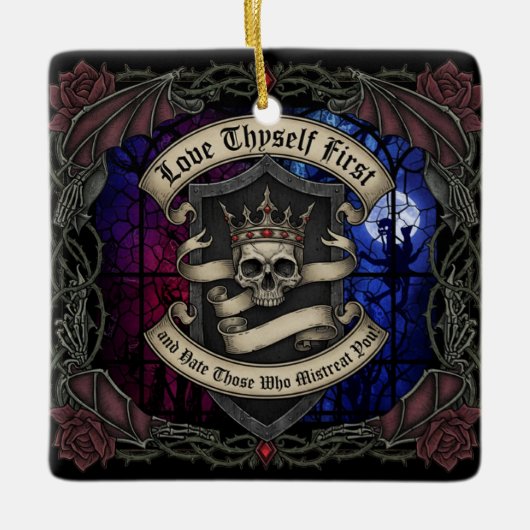 Love Thyself First Keramisch Ornament (Voorkant)