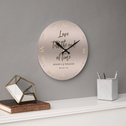 Love Time Blush Weddenschap Jubileum Chic Keepomwi Grote Klok (Kantoor)