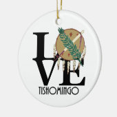 LOVE Tishomingo Oklahoma Keramisch Ornament (Links)