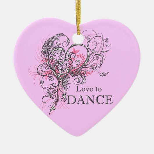Love to Dance Heart Ornament (Voorkant)