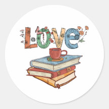 Love to Read Books Sticker rond