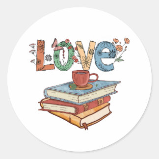 Love to Read Books Sticker rond