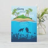 Love to Scuba Invitation Kaart (Staand voorkant)