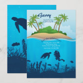 Love to Scuba Invitation Kaart (Voorkant / Achterkant)