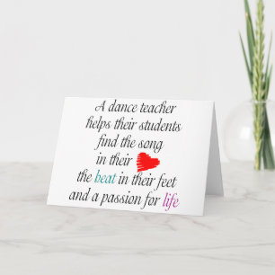 Love to Teach Dance Notecard(s) Kaart