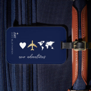 'Love to Travel the World' nieuwe avonturen Bagagelabel