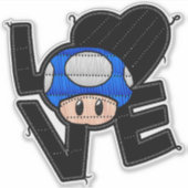 Love Toad - Blauw Sticker (Voorkant)