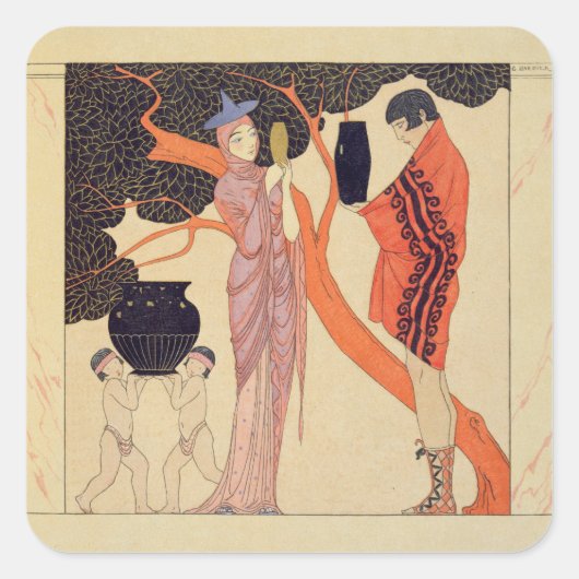 Love Token (w/c op papier) Vierkante Sticker (Voorkant)