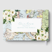 Love Travels Floral Map Romantic Gastenboek (Achterkant)