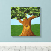 Love Tree aangepaste naam omwikkeld canvas afdrukk (Insitu (Houten vloer))
