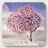 Love Tree dessous de verre en plastique dur (Devant)