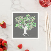 Love Tree Grey Mint Green Wedding Paper servetten (Insitu)