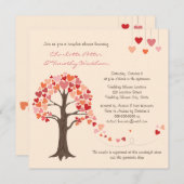 Love Tree Hearts Bruiloft Douche Uitnodiging (Voorkant / Achterkant)