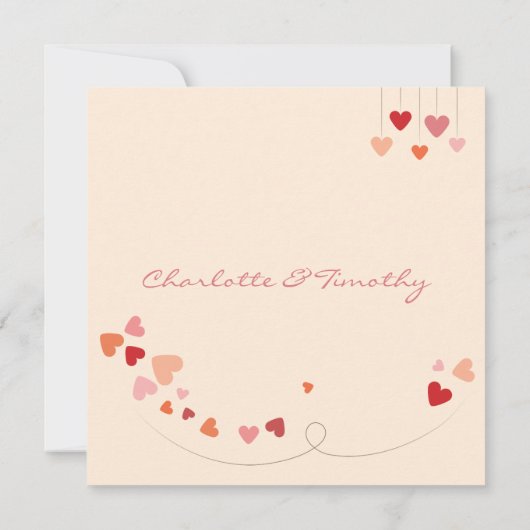 Love Tree Hearts Bruiloft Douche Uitnodiging (Achterkant)