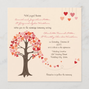 Love Tree Hearts Faire-part de mariage