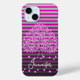 Love Tree iPhone Case Roze Streep