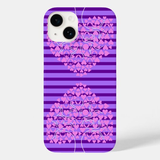Love Tree Purple coque iphone de coeur (Verso)