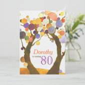 Love Trees 80th Birthday Party Kaart (Staand voorkant)