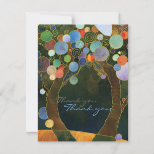 Love Trees Blue Modern Wedding Bedankt