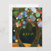Love Trees (in Blue): Wedding RSVP Briefkaarten (Voorkant / Achterkant)